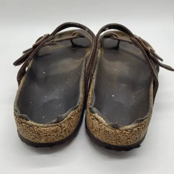 Birkenstock Dark Chocolate Brown Mayari Strappy Leather Cork Sandals Women 38.5 - Picture 4 of 8